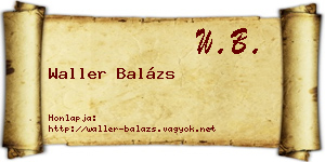 Waller Balázs névjegykártya